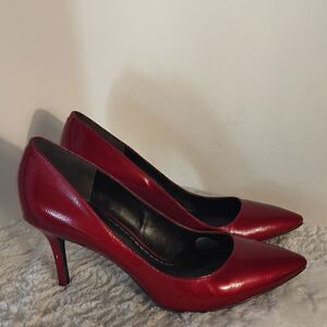 Enzo Angiolini Red Kitten Heel Pumps